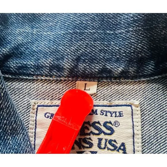 Vintage Guess Denim‎ Jean Trucker Jacket Men's USA Made SZ L Style 10807